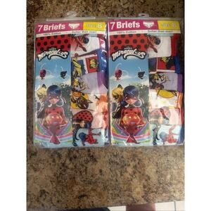 Miraculous Girls 7 Pack Underwear Briefs Size 8 NWT-Lot Of 2